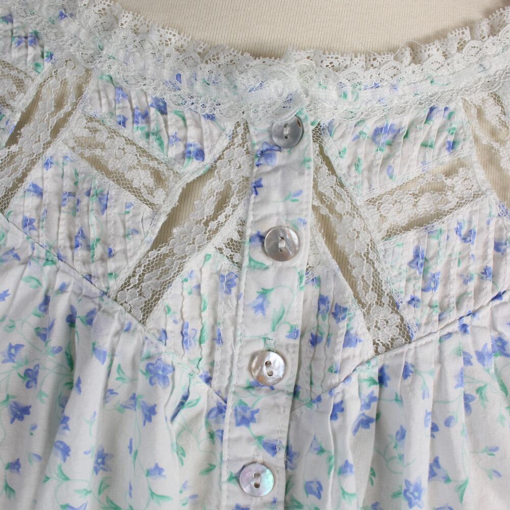 Eileen West Nightgown Womens 2x White Purple Sleeveless Lace Trim Pajamas - Picture 2 of 11